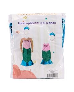 Disfraz infantil sirena con accesorios 5-6a