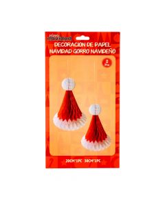 Figura gorro navideño rojo/blanco