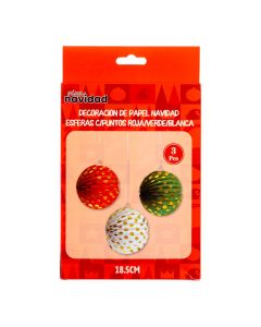Esferas papel navideñas puntos
