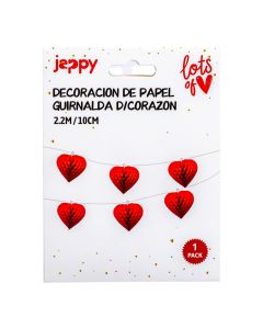 Guirnalda corazones rojo papel