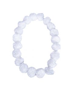 Collar pompón 40pulg blanco