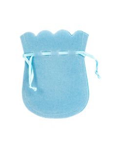 Bolsa tela afelpada lisa 8.5x11cm 5pzas celeste