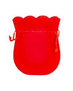 Bolsa tela afelpado liso ajustable 11x14cm 5pzas rojo