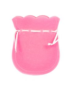 Bolsa tela afelpada lisa ajustable 5pzas rosado