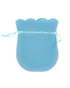 Bolsa tela afelpada lisa 5pzas celeste