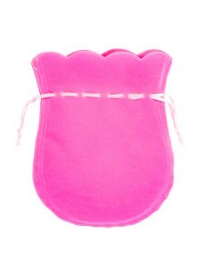 Bolsa tela afelpada lisa 14x18cm 5pzas rosado
