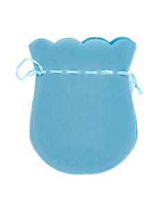 Bolsa tela afelpada lisa ajustable 5pzas celeste