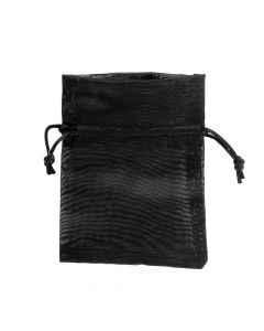 Bolsa tela lisa ajustable 10x13cm 5pzas negro