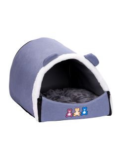 Cama para mascota afelpada estampado multicolor