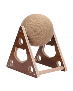 Bola rascadora triangular para mascota marrón