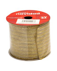 Cinta rayas dorada escarchada