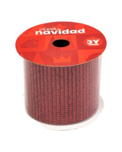 Cinta navideña con relieve roja