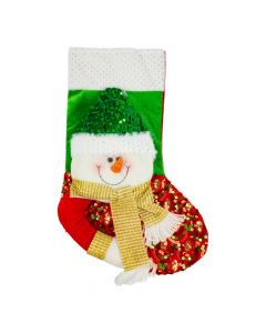 Bota navideña muñeco nieve