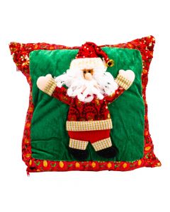 Cojín navideño Santa rojo-verde