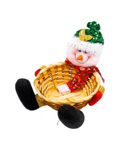 Peluche muñeco nieve con canasta