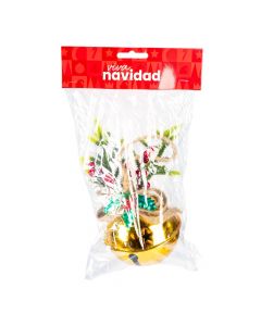 Cascabel colgante dorado frutos