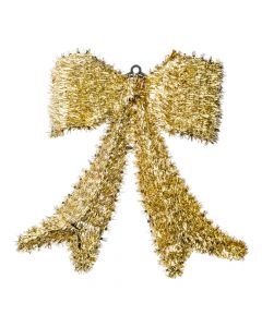 Figura lazo navideño 41.5cm dorado