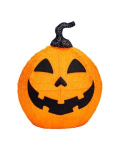 Calabaza 3d con luz led naranja y negro