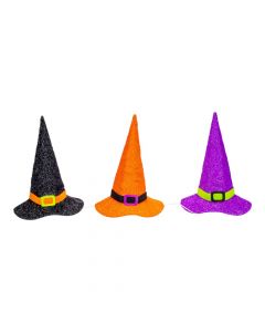 Sombrero bruja con luz 3pzas surtido