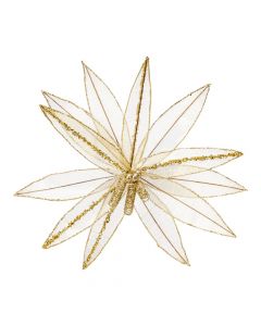 Flor artificial navideña 34cm dorado