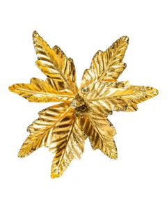 Flor artificial navideña 30cm dorado