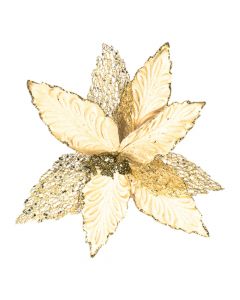 Flor artificial navideño 27cm champagne