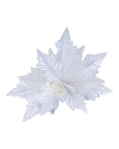 Flor artificial navideña 28cm blanco