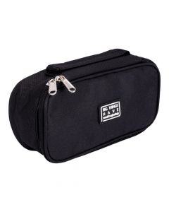 Cartuchera con zipper 4 compartimientos negro