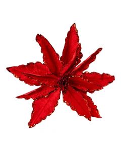Flor artificial navideña 33cm rojo