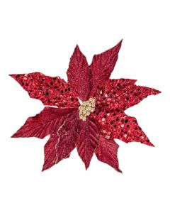 Flor artificial navideña 45cm rojo