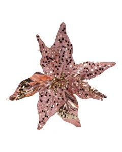 Flor artificial navideña afelpado 27cm