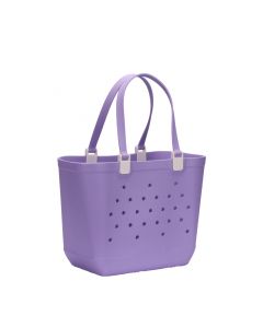 Bolso hule con detalle puntos lila
