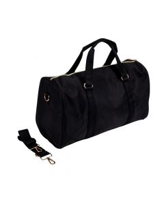 Bolso viaje con zipper negro y dorado