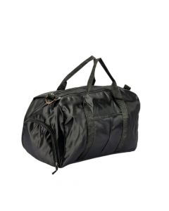 Bolso viaje con zipper negro y dorado
