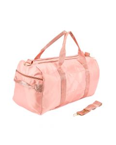 Bolso para viaje rosado y dorado