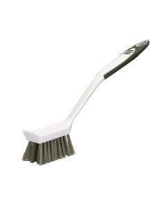 Cepillo plástico blanco y gris