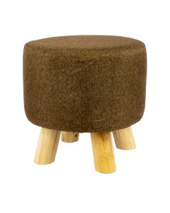 Banco madera redondo café beige