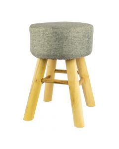 Banco redondo con base madera gris beige