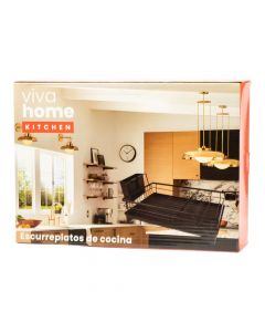 Escurridor metálico negro para platos