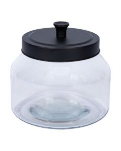 Recipiente vidrio tapa negra