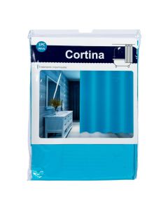 Cortina baño lisa turquesa
