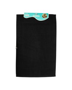 Alfombra afelpada negra baño