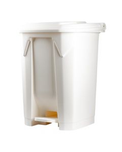 Basurero plástico pedal 50L blanco