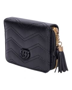 Cartera negra compacta y elegante