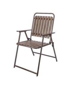 Silla plegable metálica marrón