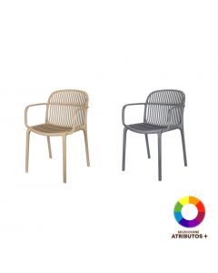 Silla metálica con relieve