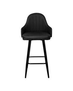 Silla acolchonada con base metalica 37x48x106cm negro