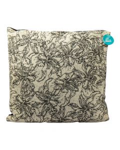 Cojín diseño flores negro