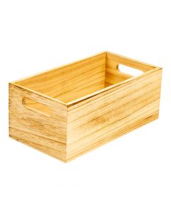 Caja madera cuadrada beige