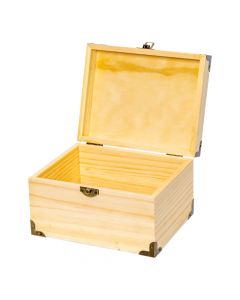 Caja madera beige bronce grande